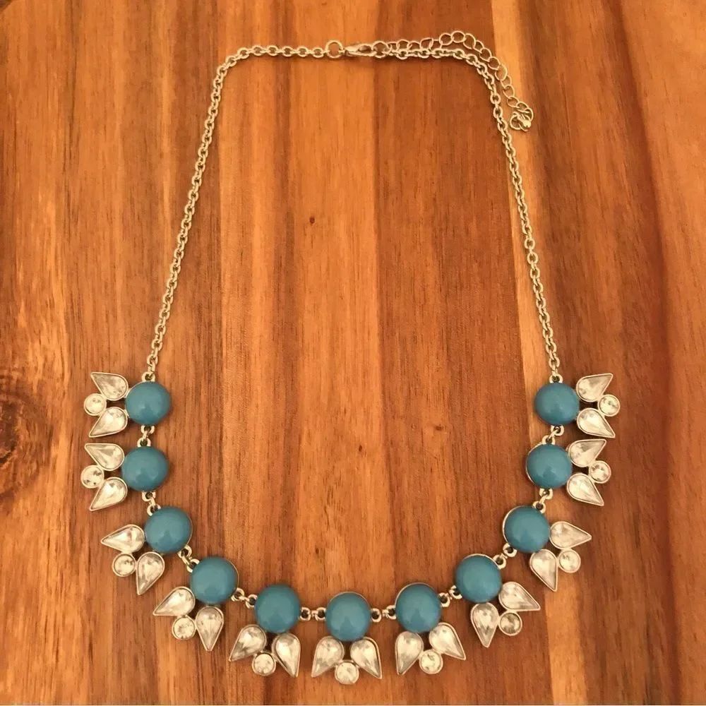 Turquoise Cabochon Statement Necklace | 18.5” Adjustable